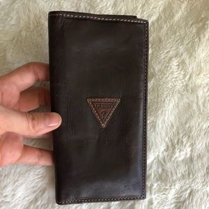 Guess genuine leather check book cover